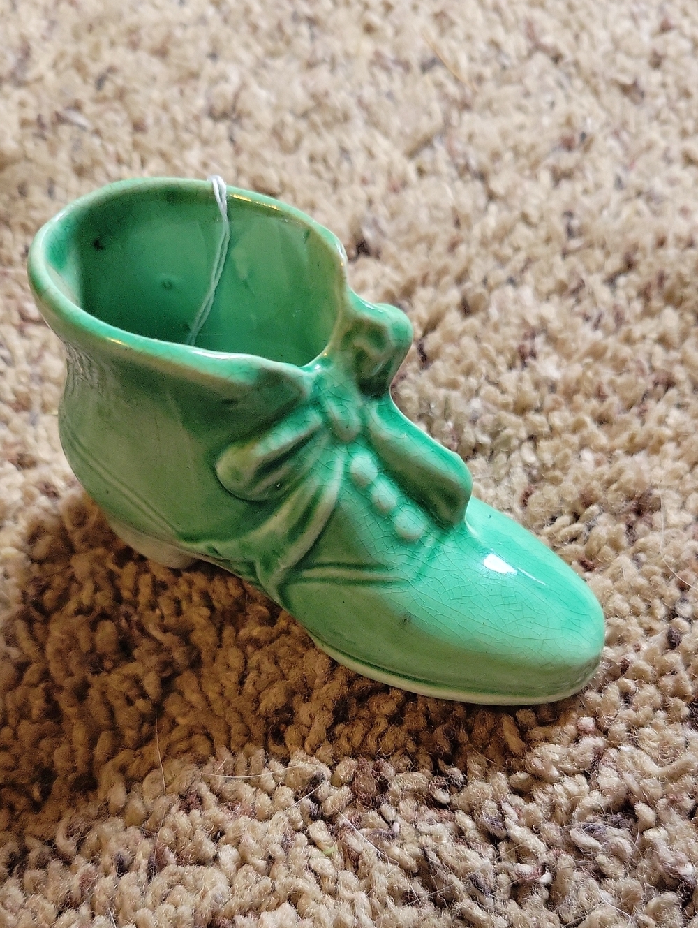 Green Ceramic vintage Shoe